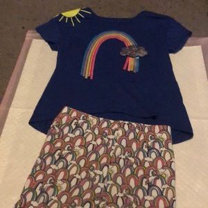 Unicorn shorts And Rainbow Shirt